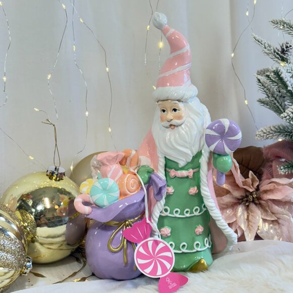 peppermint square Other - Christmas Pastel Pink Santa Claus Figure Macaron Candy Bag Peppermint Square